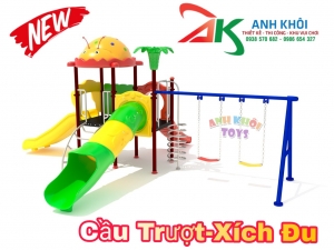 Cầu trượt ống chui xích đu